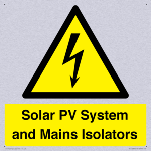 Solar PV System and Mains Isolators
